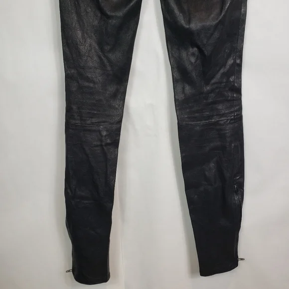 J Brand lambskin skinny pants with ankle zip - Picture 8 of 11